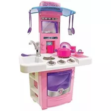 Mini Cozinha Infantil Big Star Fogão Com Acessórios Sai Água