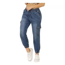 Jeans Elasticado Mujer Joggers Cargo