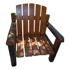 Sillon De Jardin En Tronco Lustrado De Un Cuerpo