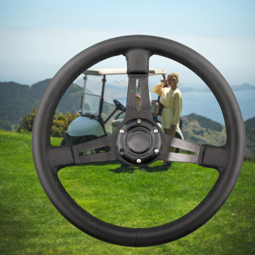 L Volante De Carro De Golf Pu Diy 10.6 Id Ajuste Universal Foto 7