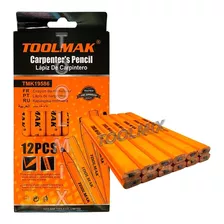 Lápiz Carpintero Madera Albañil Construcción 12 Pcs Toolmak