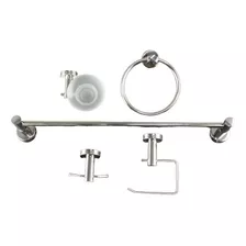 Kit De Acessórios De Banheiro 5pçs Em Aço Inox 304 