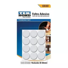 Fieltros Adhesivos Redondo 20mm Blanco 24un. Tekbond