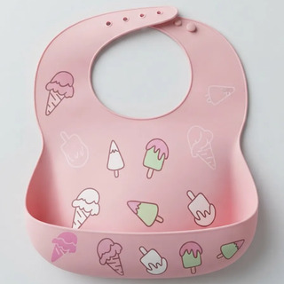 Babador Silicone Sorvete Rosa Ba07