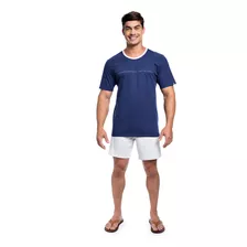 Pijama Manga Corta Bermuda Hombre Algodón 100% Lumiere