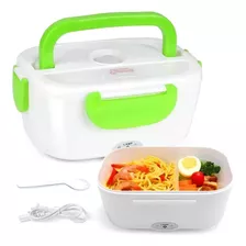 Lonchera Electrica Termo Comida Taper Hermetico Lunch Box. Color Blanco-verde