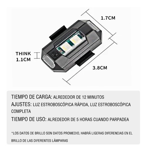 Set Estrobo Led Luz+sticker Reflejante+tapa Vlvula Neumtic Foto 10