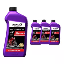 Kit 4 Litros Oleo 20w50 4t Motos Mineral Original