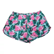 Shorts/bermuda Feminino Tactel Estampado Moda Praia Plussize