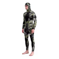 Roupa De Mergulho Pesca Caça Sub Com Capuz De Neoprene 3mm