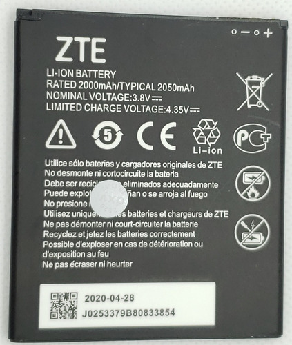 Bateria Zte A3 Lite/ Blade L8 Li3820t43p Somos Tienda Fisica
