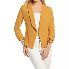 Chaqueta Para Mujer Con Manga 3/4 Elegante Oficina Blazer