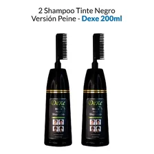 2 Shampoo Tinte Negro Versión Peine - Dexe 200ml