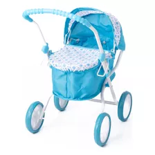 Coche De Muñecas Y Bebotes Esilo Coche Cuna Rainbow Plegable Azul