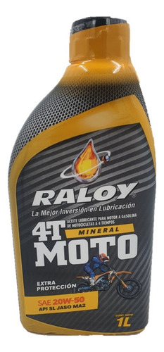 Aceite Raloy Moto 4 Tiempos Sae 20w50 Sl Jaso Ma2 Caja 6l Foto 2