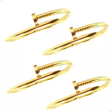 4 Pulseiras Bracelete Prego Em Aço 316l Prateado Ou Dourado