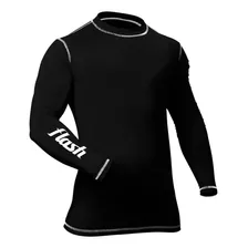 Remera Termica Manga Larga Flash Hombre Negro Entrenamiento 