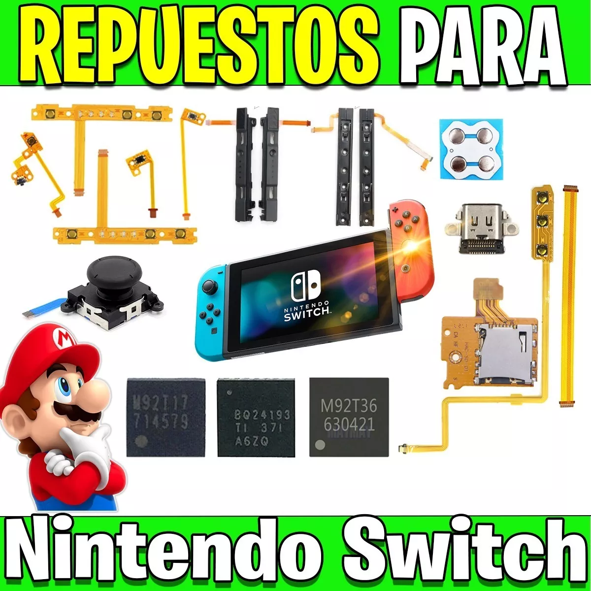 Repuesto Nintendo Switch Flex - Joystick - Pin Carga Carril
