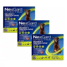 Nexgard Spectra Cães 7,6 A 15 Kg Antipulga E Carrapato Kit 3
