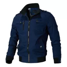 Chaqueta Con Bolsillo Y Cremallera De Algodón Para Hombre