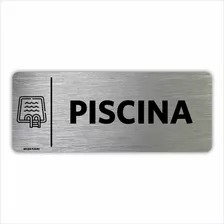 Placa Indicação Setor Portas - Piscina - 8x20cm