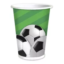 Vasos De Cumpleaños Print Futbol 6 Unidades Glam