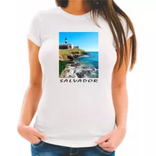 Camiseta Baby Look Estampa Cidade Turismo Salvador Bahia 38