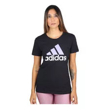 Remera adidas Basic Badge Mujer En Negro Y Blanco | Stock Ce