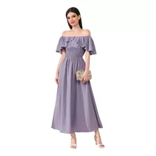 Vestido Elegante A Línea De Hombros Descubiertos