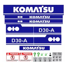 Kit Adesivo Compativel Trator Komatsu D30-a + Etiquetas D30a Cor Trator Esteira Komatsu D30-a