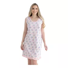 Camisola Curta Regata 100%algodão C/ Tam. Especial Plus Size