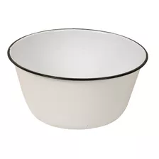 Bowl Enlozado Blanco Borde Negro. Medida Ø27 X 12cm