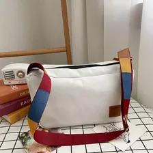 Bolsa Transversal Academia Lona Resistente Pratica Media Cor Branco