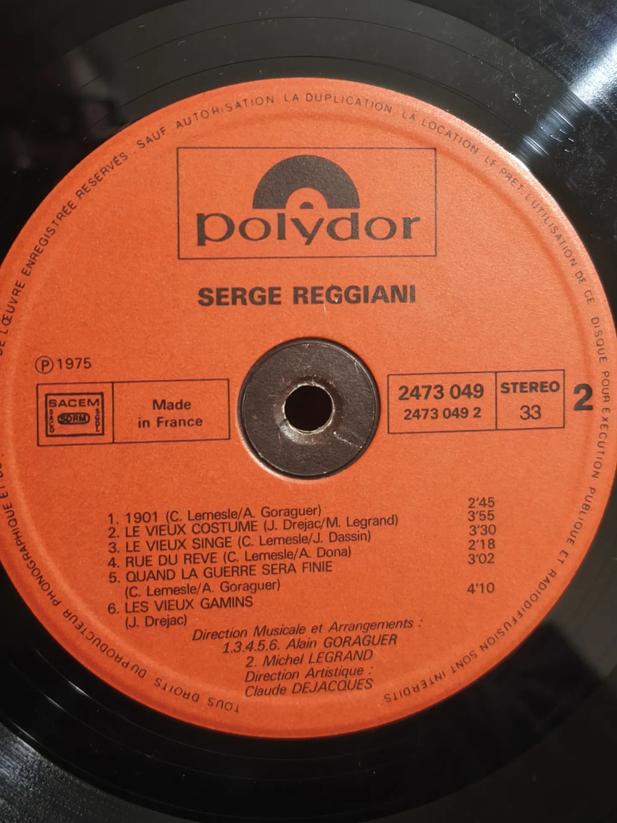 Serge Reggiani - Serge Reggiani - vinilo 1975