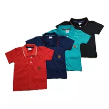 Kit 4 Camisas Gola Polo Infantil 100% Algodão 2 A 8 Anos