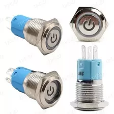 Botão Liga Desliga Em Metal Led 12/24v 19mm - Com/sem Trava