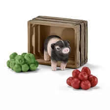 Schleich Cerdo Mini-pig Manzanas Animales Juguete Montessori