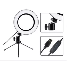 Ring Light De Mesa Iluminador De Led Tripé 6 Polegadas 16cm Cor Da Estrutura Preto Cor Da Luz Branco-frio 110v/220v