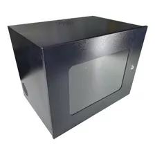 Mini Rack 8u C/ Visor Acrílico - 350x500mm - Preto/branco