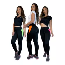 Kit 3 Leggings Femininas Fitness Cós Alto