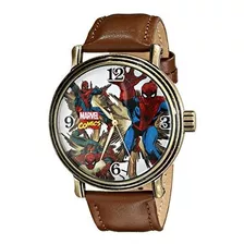 Marvel Reloj W001761 Spider-man Análogo De Cuarzo Marrón