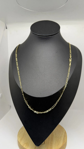 Cadena Figaro 3mm Enchapada En Oro 18k Premium Dorado