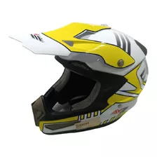 Casco Ave A-28 Star Mx T M Blanco/amarillo 