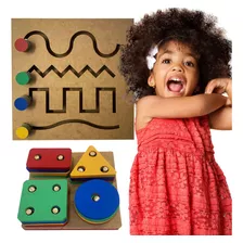 Kit Montessori Painel Psicomotor E Prancha De Seleção