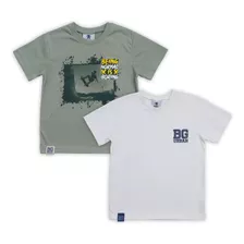 Camisetas Pack X 2 Verde-beige Bubblegummers Joel Niño