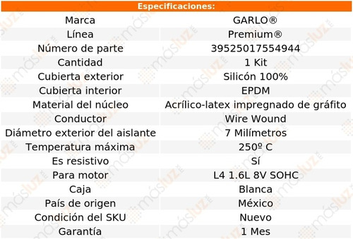 Jgo Cables Bujias Arrow 1.6l 8v Sohc 80 Garlo Premium Foto 2