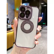 Capa Luxo Magnética Strass Para iPhone 11 12 13 14 Pro Max