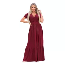 Vestido Decote Em V Laço Cachequere Com Manguinha!