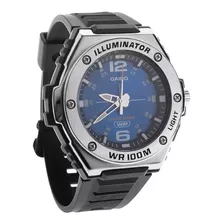 Reloj Casio Hombre Azul Core Lifestyle Mwa-100h2avcf Color De La Correa Negro Color Del Bisel Plateado