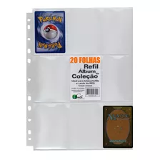 20 Folhas Fichário Álbum Pasta Carta Card Rpg Magic Pokémon